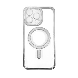 Capa Magnética com Lente de Câmara para Apple iPhone 15 Pro Max Prata Capa Magnética com Lente de Câmara para Apple iPhone 15 Pro Max Prata